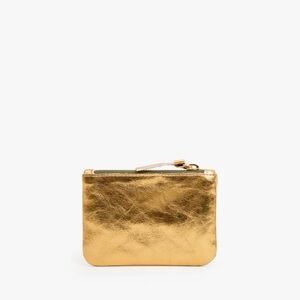 Clare V Gold Metal coin clutch NWT